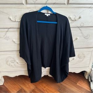 LOFT Black knit open cardigan flyaway style layering top